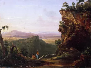 Indians Viewing Landscape by Thomas Cole - Hand-Painted Oil Painting Reproduction