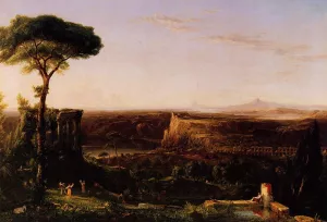 Italian Scene, Composition by Thomas Cole - Hand-Painted Oil Painting Reproduction